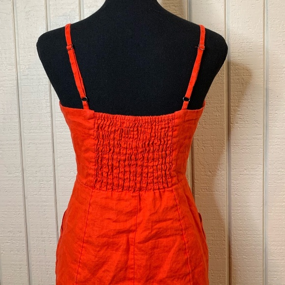 Cynthia Rowley Red A-Line button front dress, size 4.   100% Linen - Picture 2 of 7